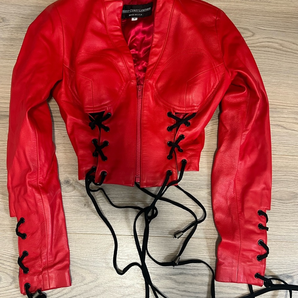 West Coast Leather Catwoman corset jacket